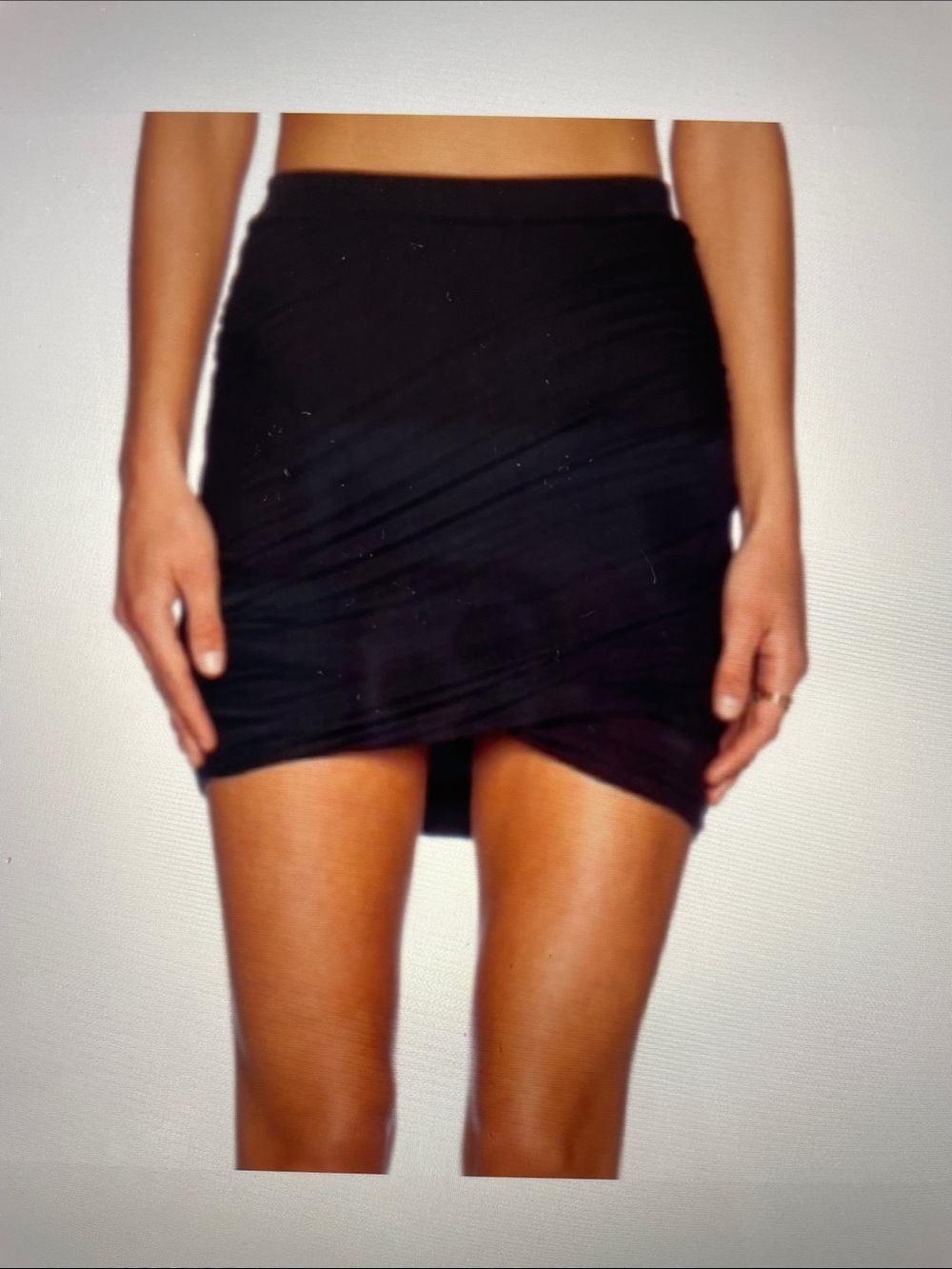 M  Bella Luxx Black Ruched Wrap Mini Skirt